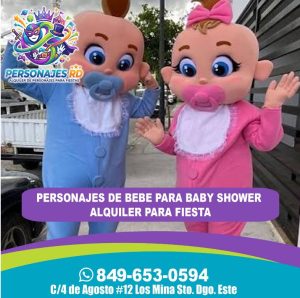Personajes de bebe para baby shower alquiler para fiesta