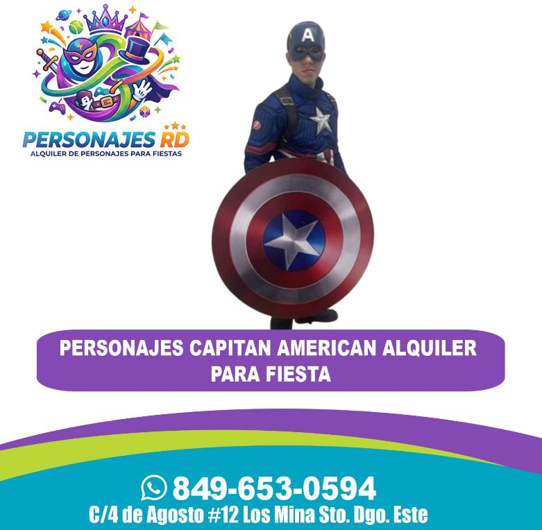 Personajes capitan american alquiler para fiesta