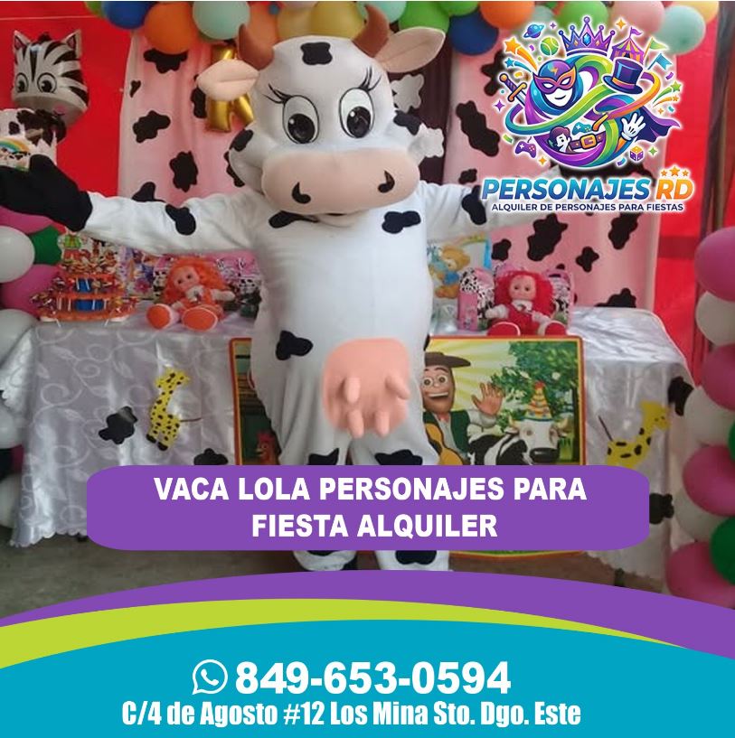 Vaca lola personajes para fiesta alquiler