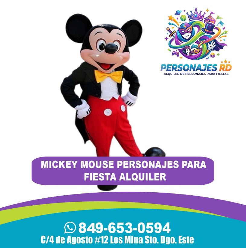 Mickey mouse mouse personajes para fiesta alquiler
