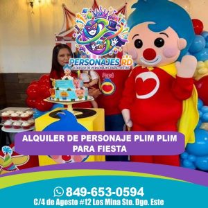 plim plim personajes para fiesta alquiler