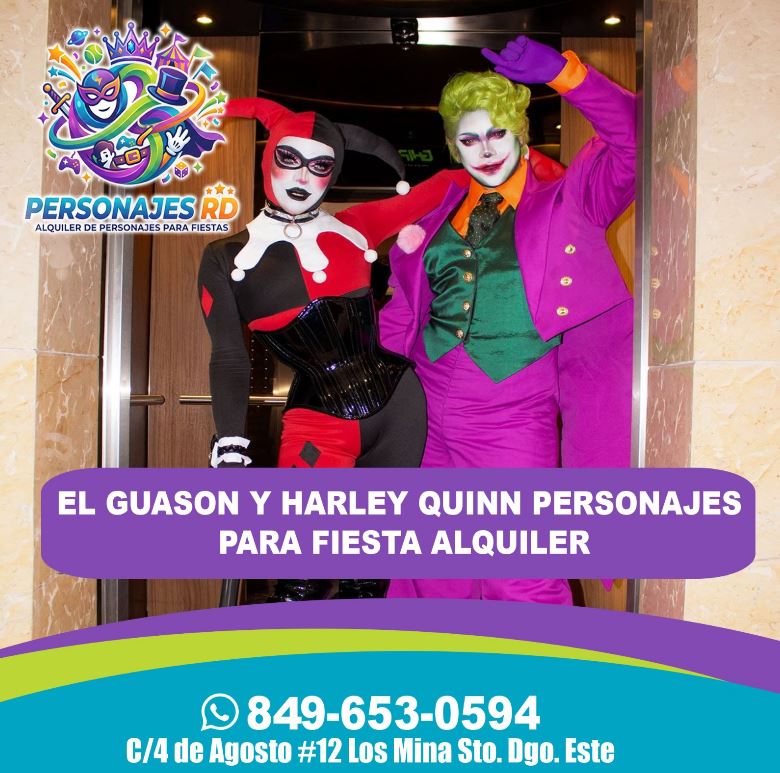 El guason y harley quinn personajes para fiesta alquiler