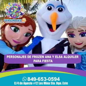 Personajes de frozen ana y elsa alquiler para fiesta