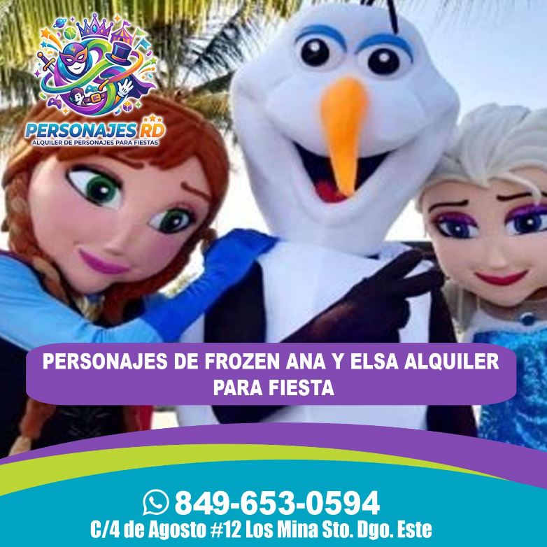 Personajes de frozen ana y elsa alquiler para fiesta