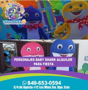 Personajes baby shark alquiler para fiesta