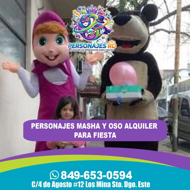 Personajes masha y oso alquiler para fiesta