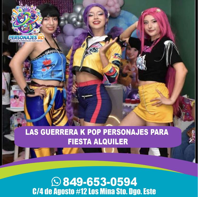 Personajes la guerrera de k pop alquiler para fiesta