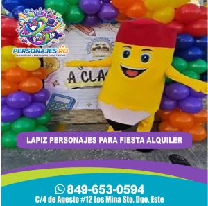 Lapiz personajes para fiesta alquiler