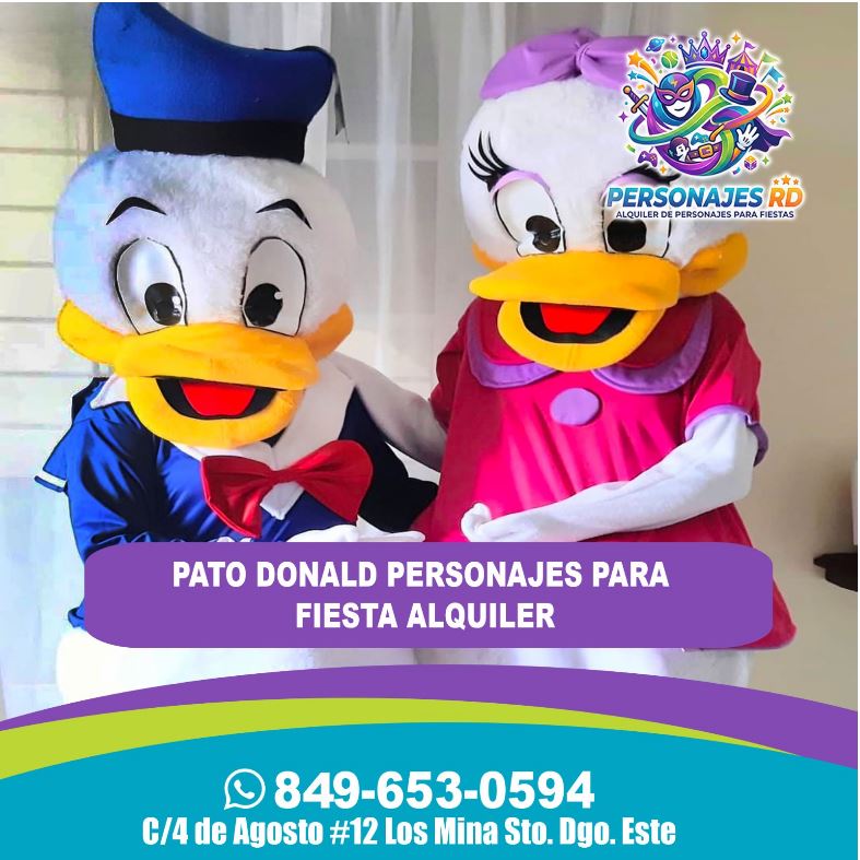 Personajes pato donald para fiesta alquiler