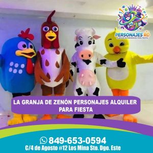 La granja de zenon alquiler personajes para fiesta