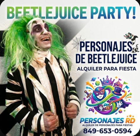 beetlejuice personajes para fiesta alquiler