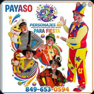 Payaso personajes para fiesta alquiler