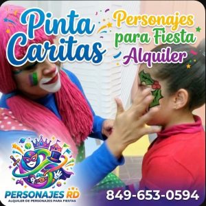 Pinta carita personajes para fiesta alquiler