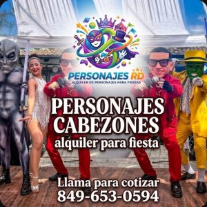 Personajes cabezones alquiler para fiesta