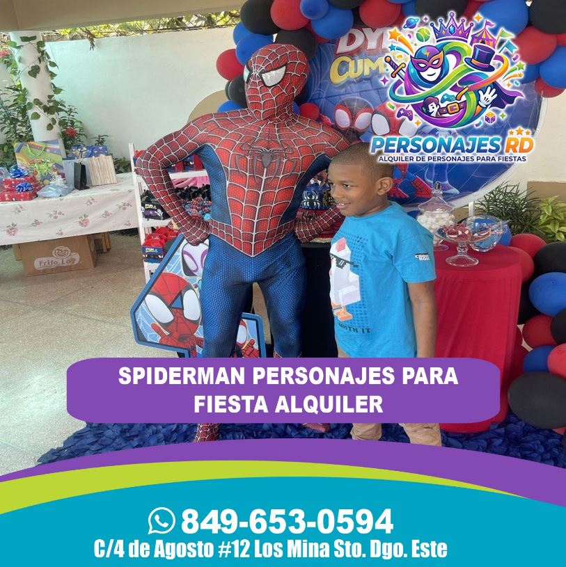 Hombre araña spiderman personajes para fiesta alquiler