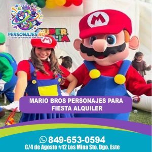 Mario Bros personajes para fiesta alquiler