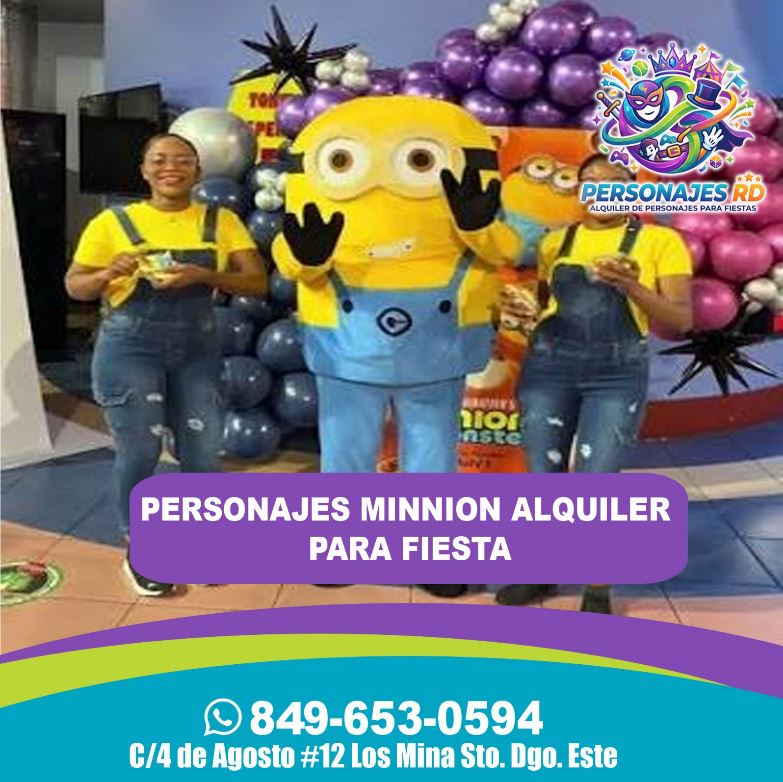 Personajes minions alquiler para fiesta