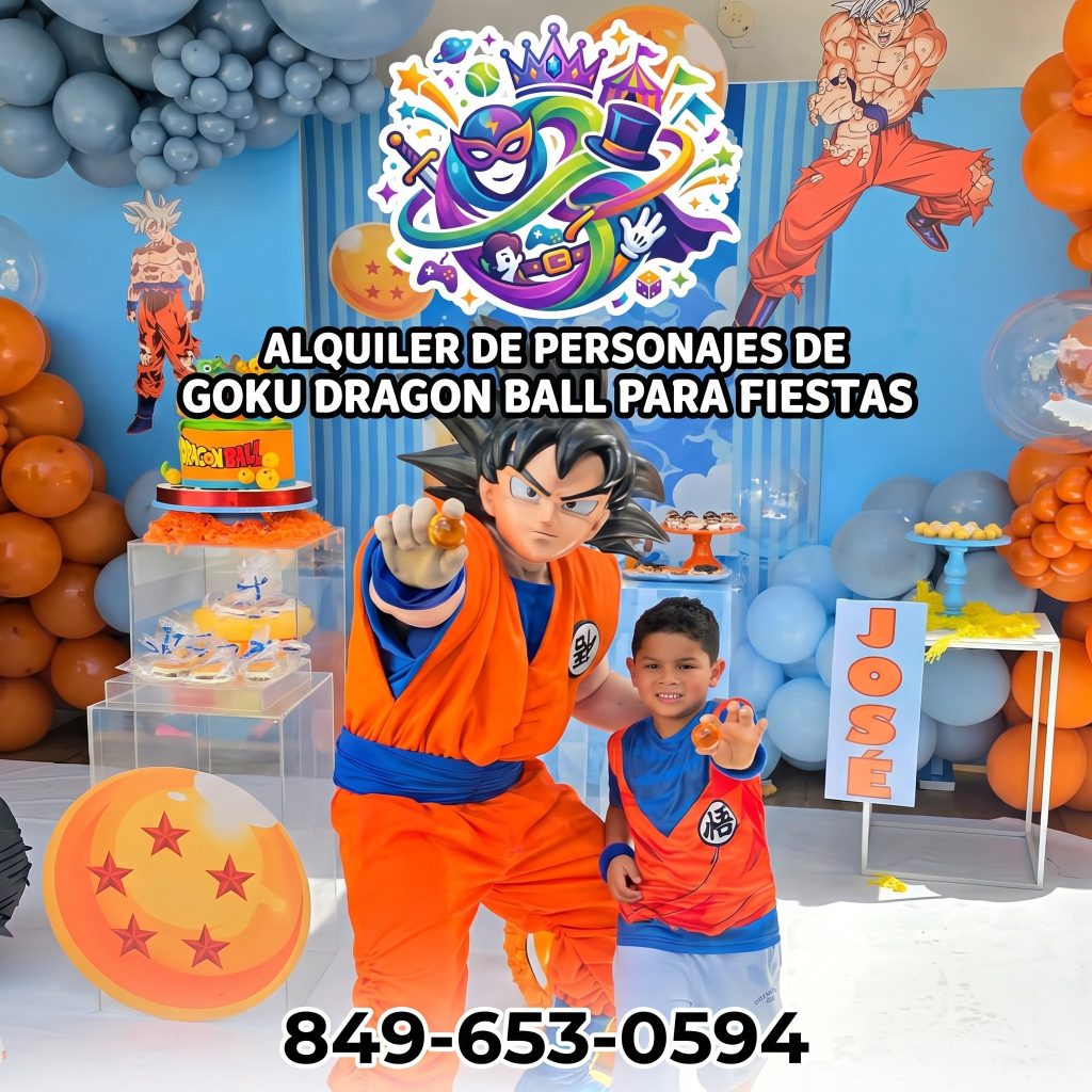 Personajes de goku dragon ball alquiler para fiesta