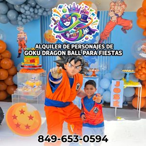 Personajes de goku dragon ball alquiler para fiesta