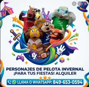 personajes de pelota invernal alquiler para fiesta