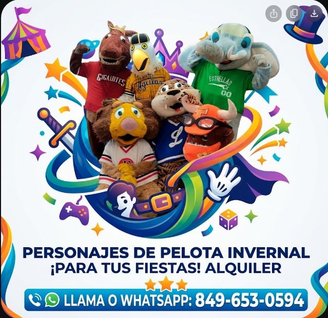 personajes de pelota invernal alquiler para fiesta