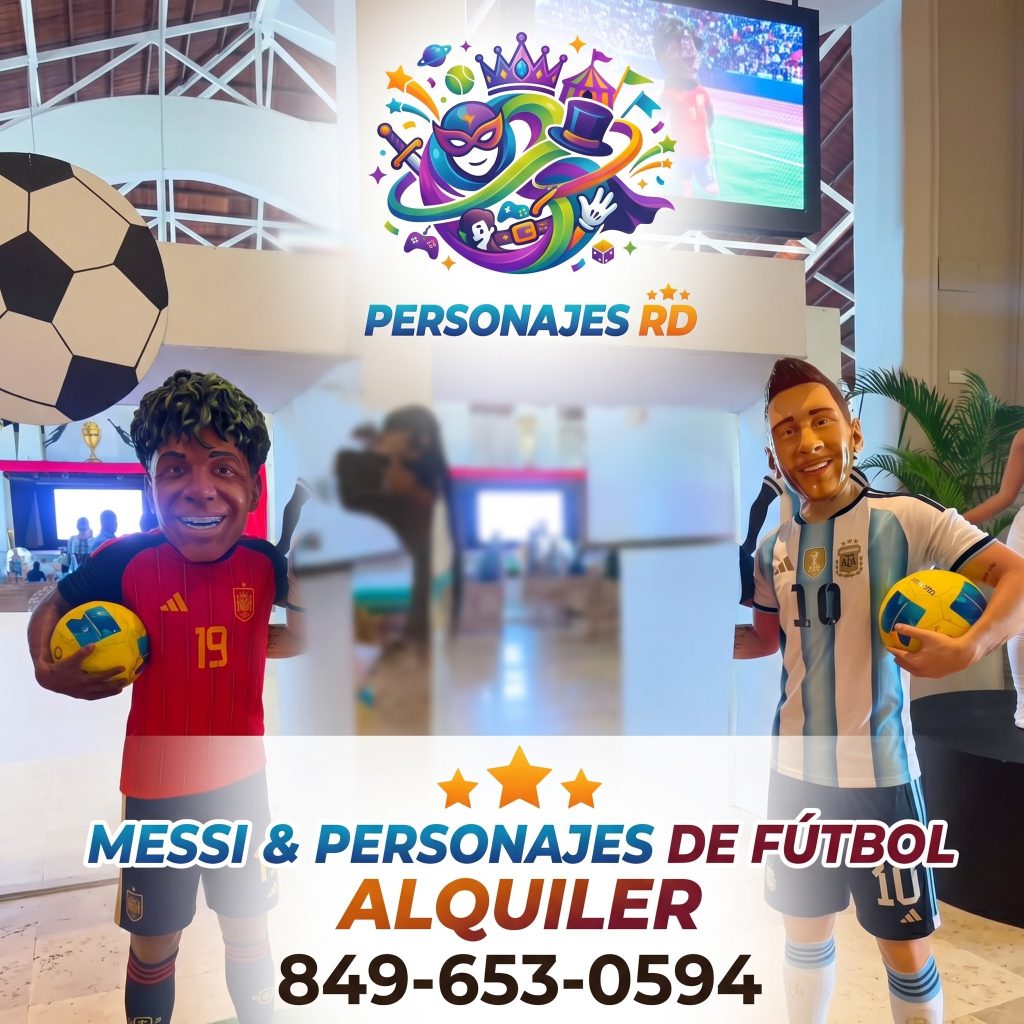 Lionel Messi personajes de futbol alquiler para fiesta